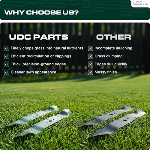 UDC Parts 942-0611A 942-0612A Mulching Blades Replacement for Cub Cadet 46" - size: 16-1/4" - 6 pt star