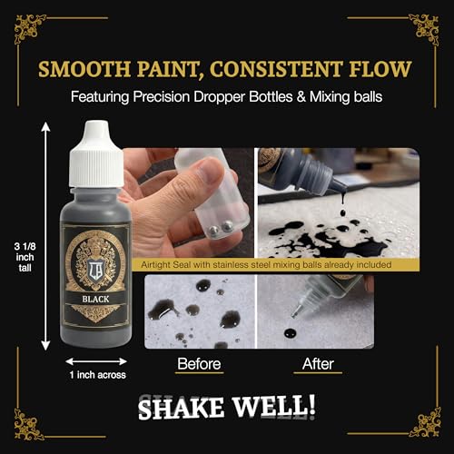 Ludus Bellum Miniature Paint Black Color 18ml Precision Dropper Bottle - color: Black