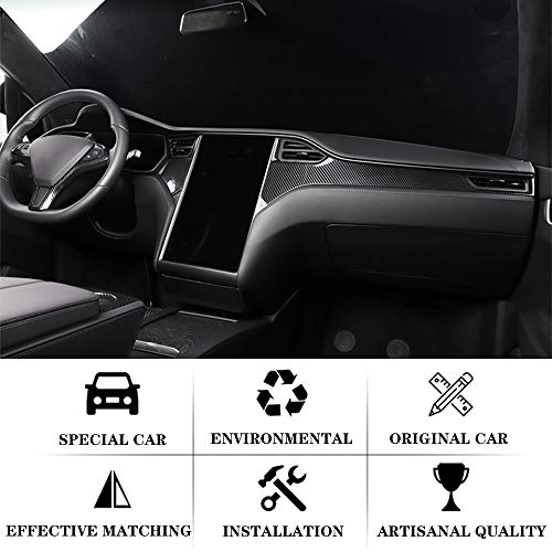 OUBOLUN ABS Carbon Fiber Center Console Trim For Tesla Model S X 2014-2020 - size: Middle Control Trim