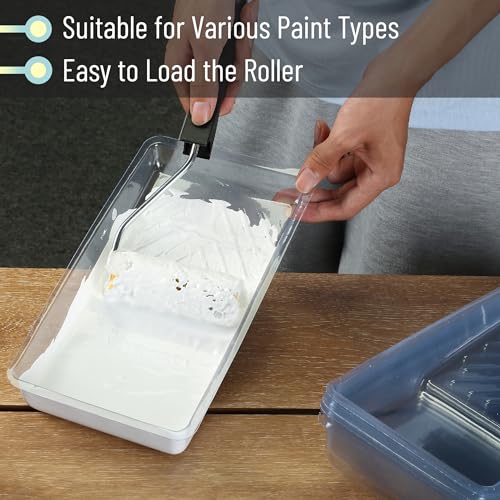 Bates- Paint Tray Liner, 4 Inch, 24 Pack, Clear, Plastic Disposable Paint Tray for Painting Walls - color: Clear, size: 24 Pack 4 Inch