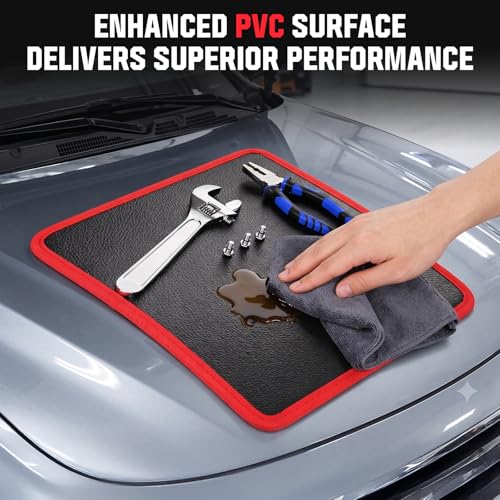 Magnetic Tool Mat,4-Piece Set,flexible Magnetic Parts Holder for Tools - color: red, size: 4-Piece Set