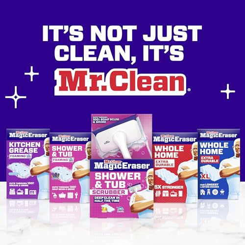 Mr. Clean Magic Eraser Sponge, All Purpose Cleaner, Cleaning_Scrubber, Wall, Sneaker,Kitchen,Bathroom,Shower Cleaner,Cleaning Supplies,Melamine Sponge,Cleaning Pads,Extra Durable, 9 Count (Pack of 2) - size: 9 Count (Pack of 2), style: Upgraded Version