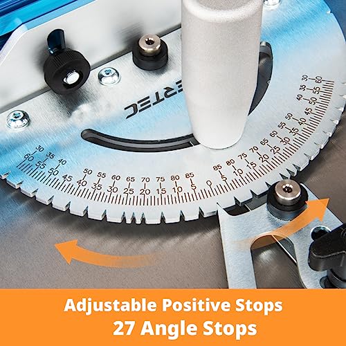 POWERTEC 71391 Table Saw Precision Miter Gauge System w/ 27 Angle Stops and 3/4”x 3/8”T-Slotted Miter Bar w/Removable T-Slot Plate; Includes 24”x 3” Multi T–Track Fence w/Scale, T-track Flip Stop - style: 27 Angle Stop Miter Gauge Set