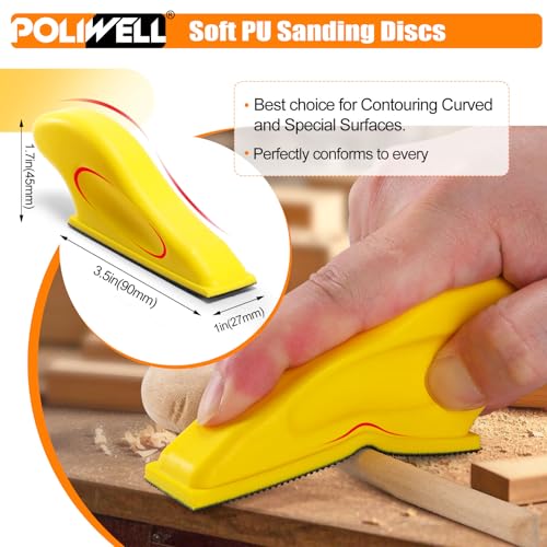 POLIWELL 120Pcs Micro Detail Sandpaper Kit with 3.5”×1” Hand Sanding Block - size: 80-600Grit