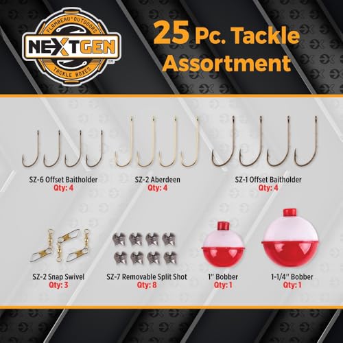 Flambeau Outdoors NextGen 6/0 Tackle Box, 6 Trays, 25-Piece Kit, Dark Gray