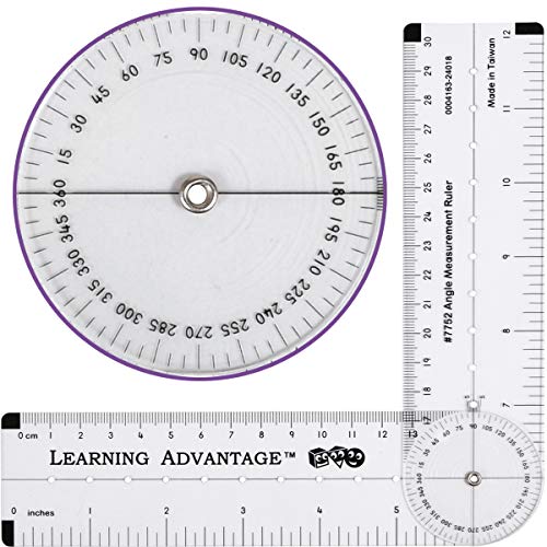 Learning Advantage Angle Measurement Ruler, Clear, Flexible and Adjustable
