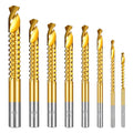 8 Pack Titanium Coated HSS Twist Drill Bits, 3-10mm Serrated Side Cutting Drill Bit, Hex Shank Serrated Cutting Drill Bits, Drill Bit Woodworking Tools, Hole Holesaw Tool for Plastic Metal Wood Hole