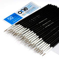 50 Pcs Fine Detail Synthetic Paint Brush Set, Pointed Round Size #1 Large - size: Size #1 (Large)