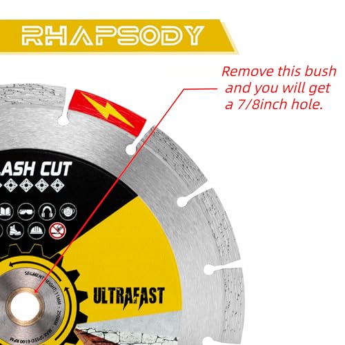 RHAPSODY 10Inch Ultrafast Diamond Saw Blade,Segmented General Purpose Blade - size: 10Inch (250mm)-1pc