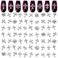 120 Pcs Silver Cross Nail Charms, 3D for Acrylic and Press-On Nails - color: 120 Pcs Silver Cross Nail Charms