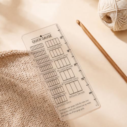 Crochet Gauge Measuring Tool, Quick Gauge Ruler for Knit and Crochet