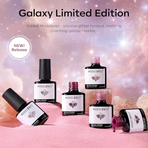 modelones Nude Gel Nail Polish Set 6 Colors, Pearl Pink Burgundy Glitter - color: A A A2 Rose Garden