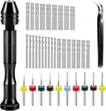 Dianrui 60 PCS Micro Drill Bit Set & Pin Vise Hand Drill, 0.3-3.5mm - style: 60 set