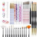 Artdone 32pcs Nail Art Brushes Tools Set Dotting Tools for Gel Polish - color: 32 Pcs