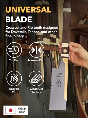 Japanese Pull Saw - Dozuki 6 for Ripcut and Crosscut - Hand Saw for Dovetails, Tenons, Fine Joinery - Dovetail saw - Temple Tool Co. - style: Dozuki 6