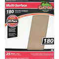 Gator 9" x 11" Multi-Surface Sanding Sheets, 180 Grit, 25 Pack - size: 180 Grit