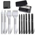 Leather Stitching Punch Hole Punch Tool Set, 5mm 1/2/4/6 Prong Punch Chisel - size: 5MM-12Pcs