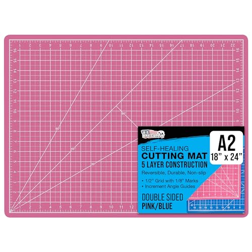 U.S. Art Supply 18"x24" Self-Healing Cutting Mat 5-Ply Pink/Blue - color: Pink/Blue