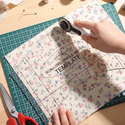 Scallop Vine Wave Design Template Acrylic Quilting Template Multi Pattern Sewing Ruler Precision Quilting Stencil Tool for DIY Sewing Quilts Pillows Tablecloth Crafts