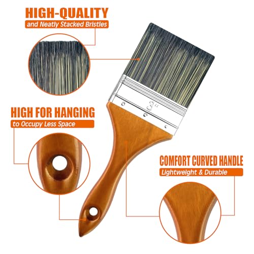 Great Andrew Paint Brush 3-inch, Wood Handle - size: 1 PC, 3 Inch