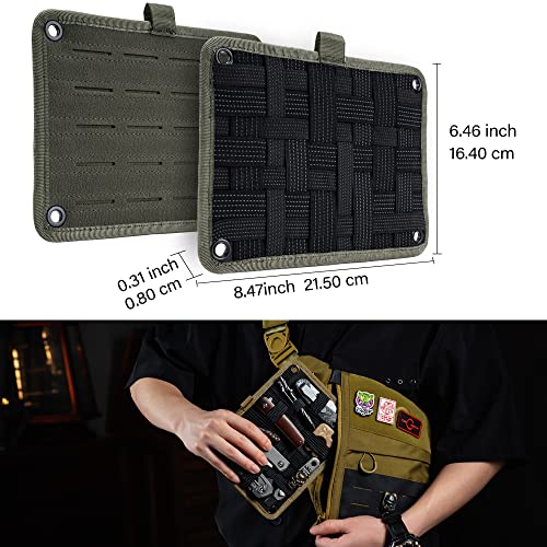 TACTICAL_GEEK EDC Organizer Board, Anti-Slip Elastic Woven Board, Utility Bag Insert Panel for Small Gear, Backpack Accessories (TCM-Green) - color: TCM-Green