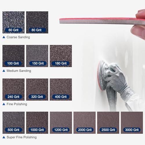 10Pcs 6 Inch Hook and Loop Sponge Sanding Disc, 240 Grit - size: 6 Inch 240 Grit