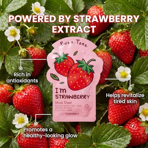 TONYMOLY I'm Face Sheet Masks - Hydrating & Soothing Korean Skincare - color: Love in Full Bloom, 4 Pack