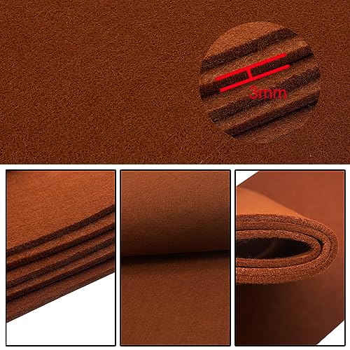 aufodara Felt Fabric 11.8 x 98.4 inch Craft Felt Fabric Roll, Felt 3mm Thick for Felt Table Mats DIY Arts & Crafts Patchwork Sewing Decorations (Brown) - color: Brown
