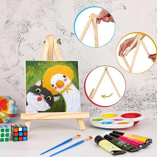 12 Pack 9 Inch Wood Easels, Easel Stand for Painting Canvases - style: 12 Pack