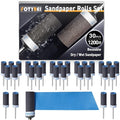 Sanding Drums Sandpaper Sticks Set for Rotary Tool with 1/8 Inch Shank (1200 Grit) - size: 1200 Grit