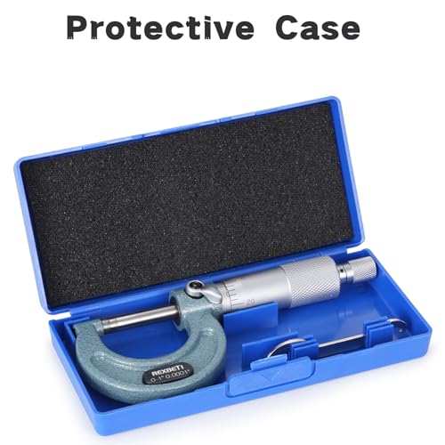 REXBETI Outside Micrometer, Ultra-Precision Carbide Tipped Measuring Tool - size: 0-1" Range