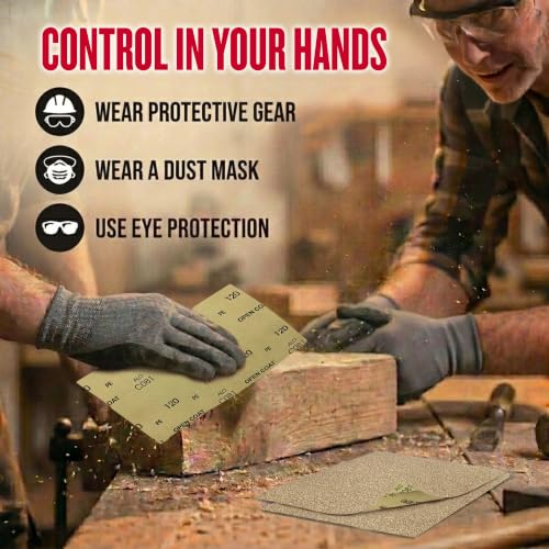 Sandpaper Sheets General Purpose Combo Pack, 9x11, 120/180 Grit, 10 Pack - style: Fine