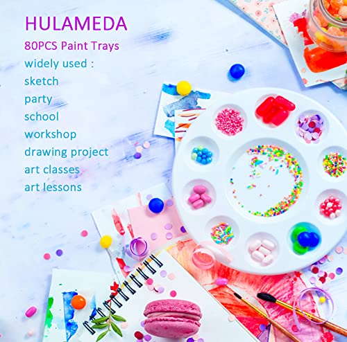 Hulameda 80pcs Paint Tray Palettes,Paint Palettes - color: 80pcs