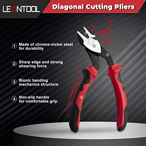 High Leverage Diagonal Cutting Pliers with Angled Head 7 Inch Wire Cutters Heavy Duty Side Cutting Pliers Professional Hand Tool Saving 35 Percent Labour - style: Diagonal Cutting Pliers