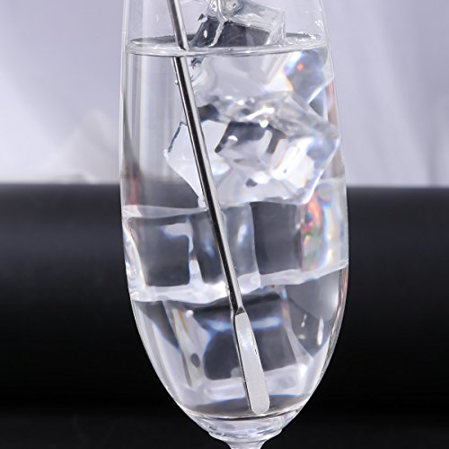 5 pcs Stainless Steel Coffee Beverage Stir Sticks Cocktail Stirrers Drink Swizzle Stick 7.4" Swizzle Stick Picks Tools - color: Silver-5 Pieces