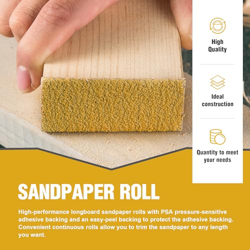 40-Grit 2-3/4in x 20 Yards Longboard Sandpaper Roll PSA Sandpaper - size: 40 Grit
