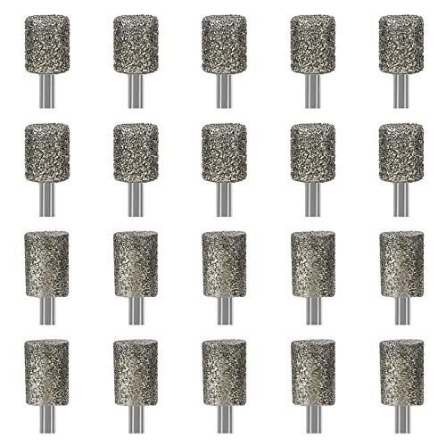 20Pcs 46,150Grit Diamond Burr Bits for Dremel Bits 1/8" Shank Grinding Bits - size: 46+150Grit 20Pcs 1/8'' Shank