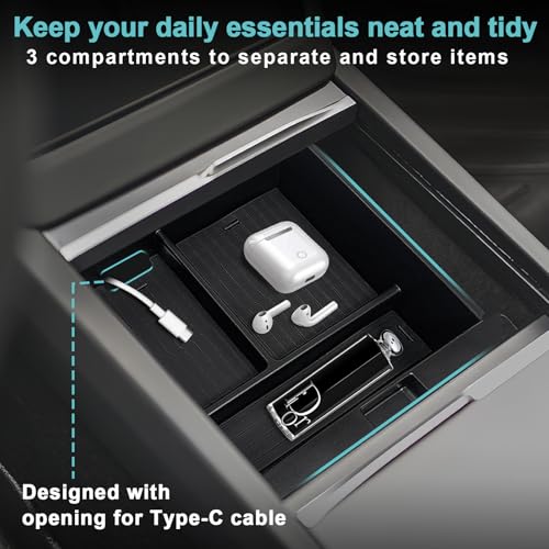 BestEvMod 5PCS Console Organizer for 2025 2026 Tesla Model Y Juniper(Black) - size: Juniper |5PCS Black