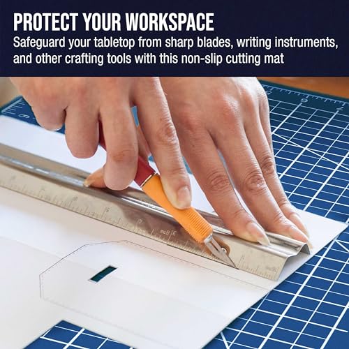 U.S. Art Supply 12"x18" Self-Healing Cutting Mat 6-Ply White/Blue - color: White/Blue