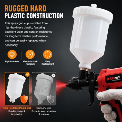600ml Paint Gun Cup, Mini Paint Spray Gun Cup, Replacement Holder Paint Cups for Gravity Feed Small Sprayers