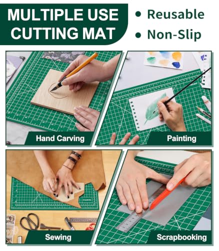 Self Healing Cutting Mat 12×18 Inch, Fabric Cutting Mats for Crafts, Double Sided Sewing Boards for Quilting Hobby Scrapbooking 5 Layers 1 Pack - style: 1 Pack