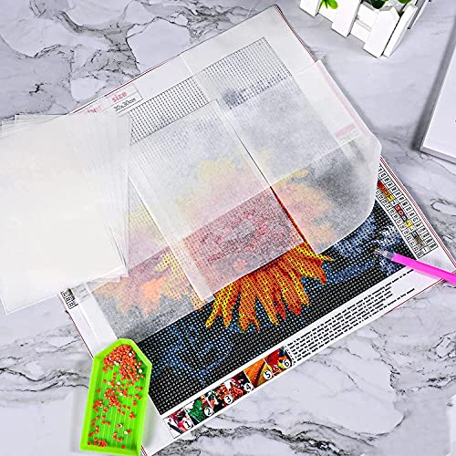 ALKRITA 300 Pieces Diamond Painting Release Paper 15 x 15cm and 15 x 10cm Non-Stick Silicone Release Paper Double-Sided 5D Diamond Painting Accessories Cover Replacement Paper - color: 300pcs-2