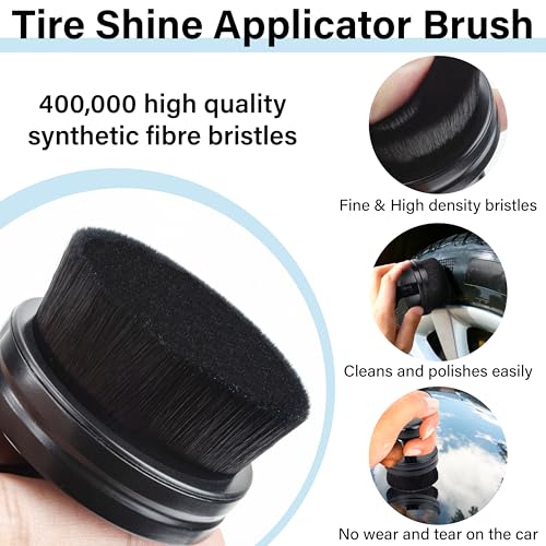 ecocstm 2 PCS Tire Shine Applicator Brush, Tire Shine Brushes - color: 2 PCS Black