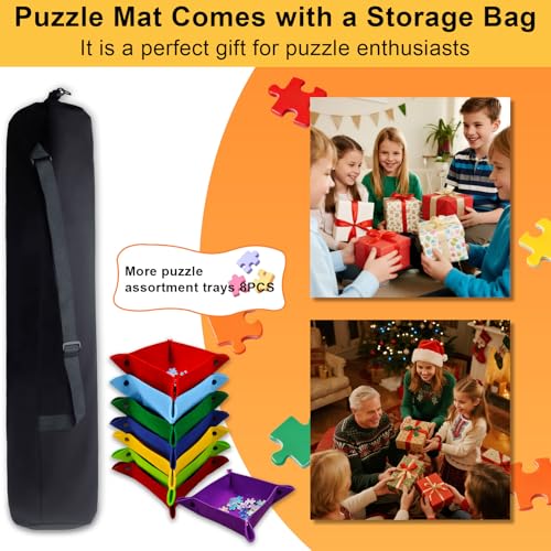 Roll Up Puzzle Mat 2000Pc Storage Bag,8 Trays Air Pump Portable Board Hold - size: 2000 Pieces