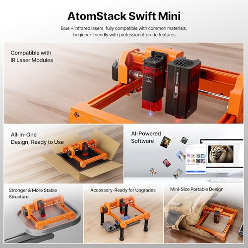ATOMSTACK 2.5W Orange Laser Engraver,Laser Engraver Machine,DesktopEngraver - color: 2500mW Orange