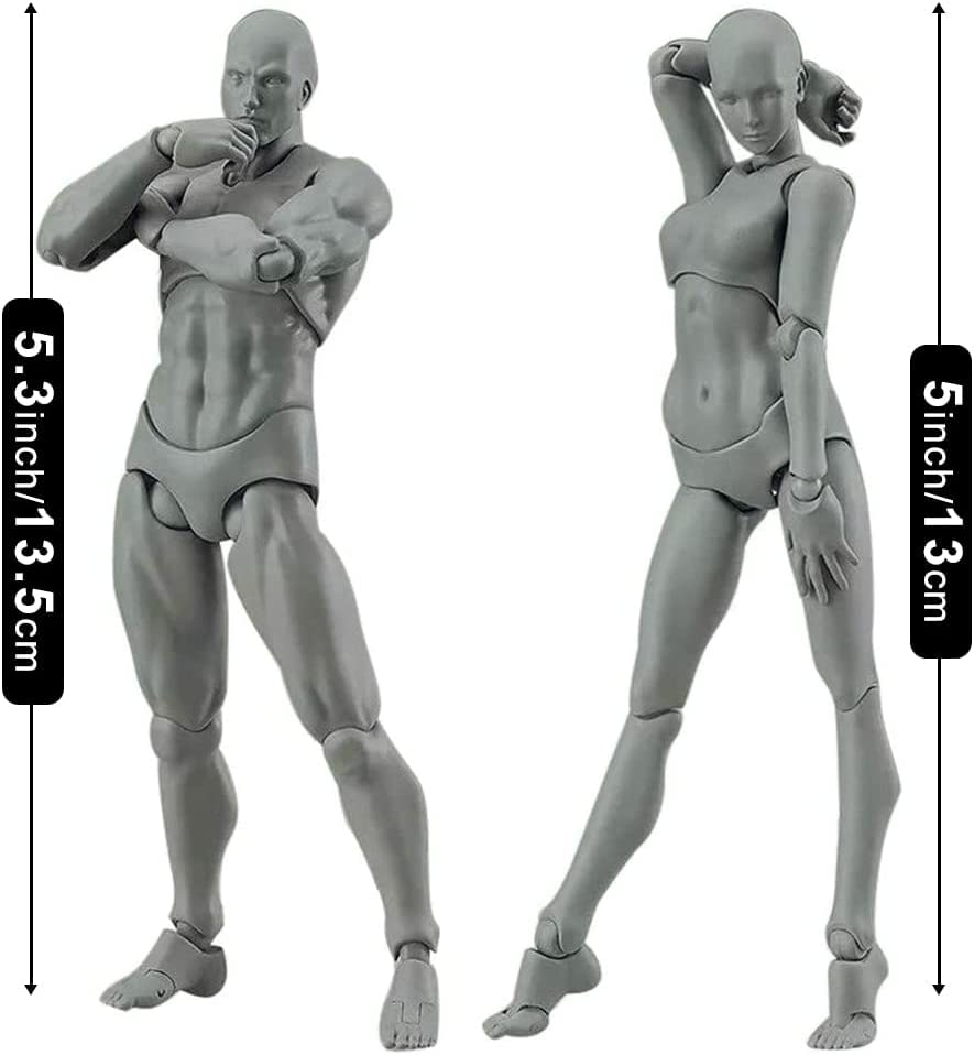 Body Kun Artist Manikin Figure Drawing Supplies Drawing Tools, Mannequin for Artists Drawing Figures Model for Sketching, Painting, Artists Male (Grey) - color: Grey