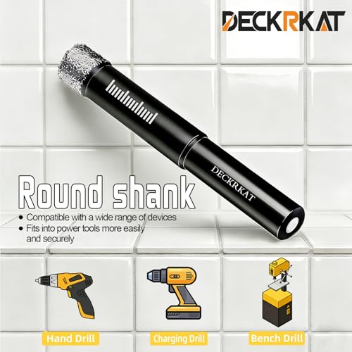 5 Packs Dry Diamond Drill Bits Set 1/4" 6mm Vacuum Brazed Diamond Hole Saws for Granite Tile Ceramic Marble Stone Glass and More Hard Materials (not for Wood), Round Shank with Storage Case. - size: 1/4"X5
