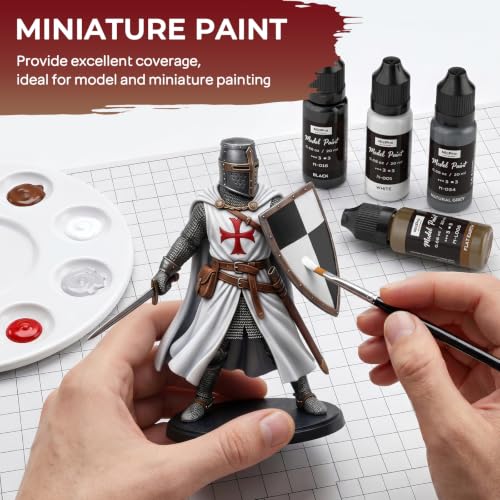 Nicpro 10 Colors Black, White & Gray Model Paint Set, 20ml Ready to Use - style: Black, White & Gray