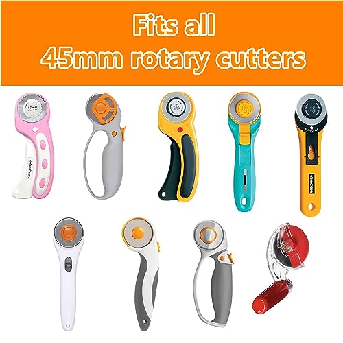HEADLEY TOOLS Titanium Coated 45mm Rotary Cutter Blades 15 Pack Fits Olfa, Fiskars, Replacement Rotary Blade for Arts Crafts Quilting Scrapbooking Sewing, Sharp and Durable - size: 45mm 15pcs (Titanium Plating)