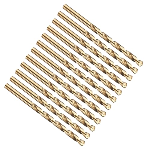 PATIKIL #9 Drill Bit Micro M2 High-Speed Steel 135° Gold Finish 12Pcs - size: #9